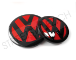 VW Golf 7 ACC Front & Rear Emblem Red / Black SET